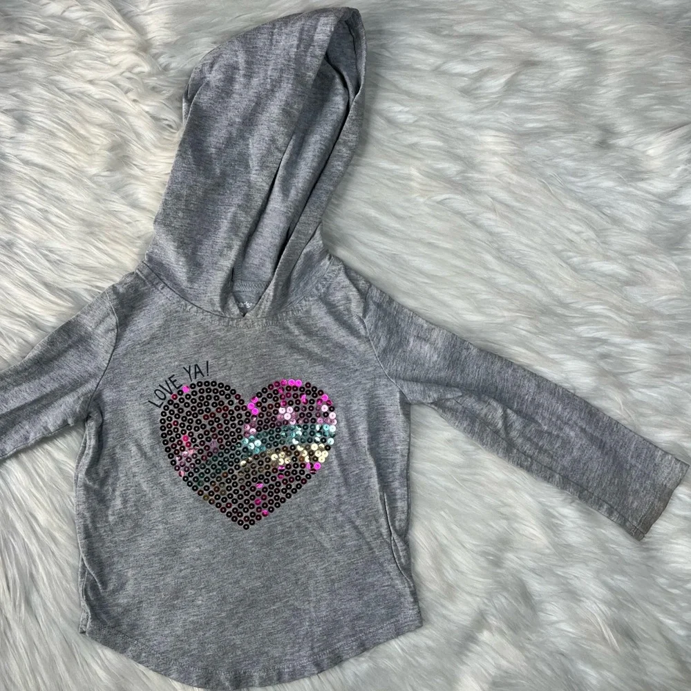 Carter's Sequin Heart Hooded Shirt‎